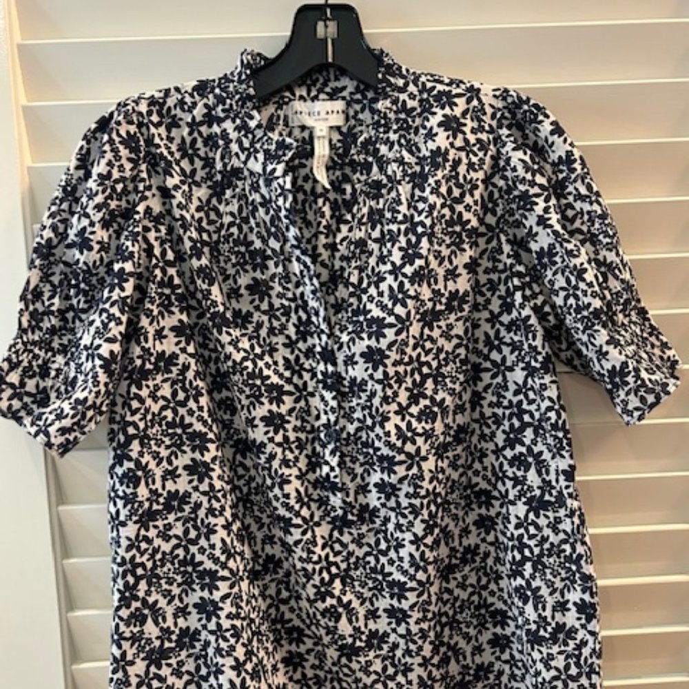 APIECE APART LOS ALTOS FLORAL PRINT PUFF SLEEVE BLOUSE